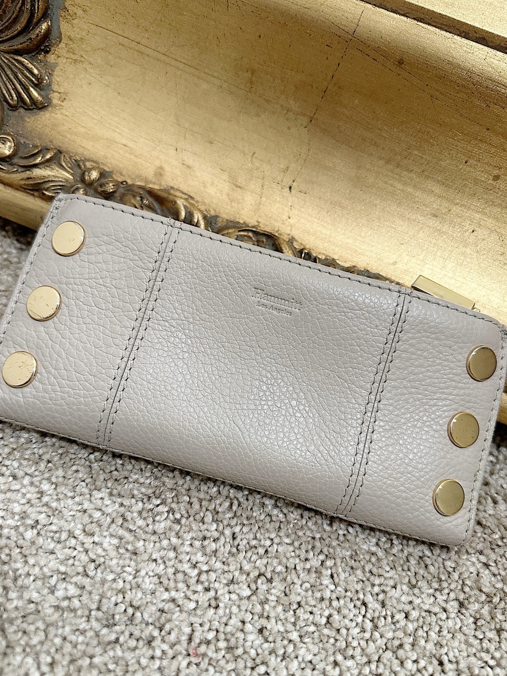 Like New Hammitt 110 North One Size Taupe Greige Gold Hardware $245